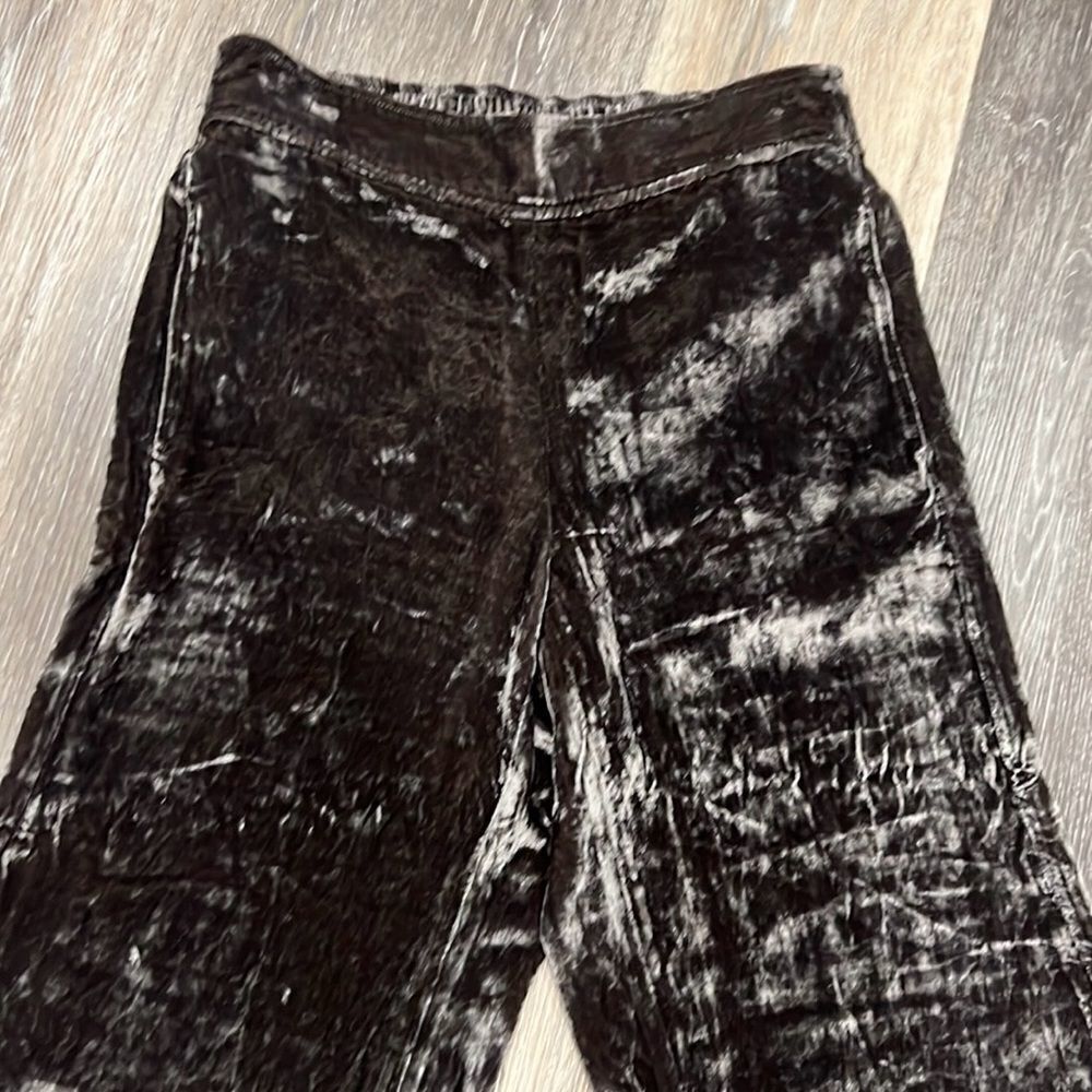 Madewell brown velvet silk blend wide leg crop pants size Small - Picture 5 of 9